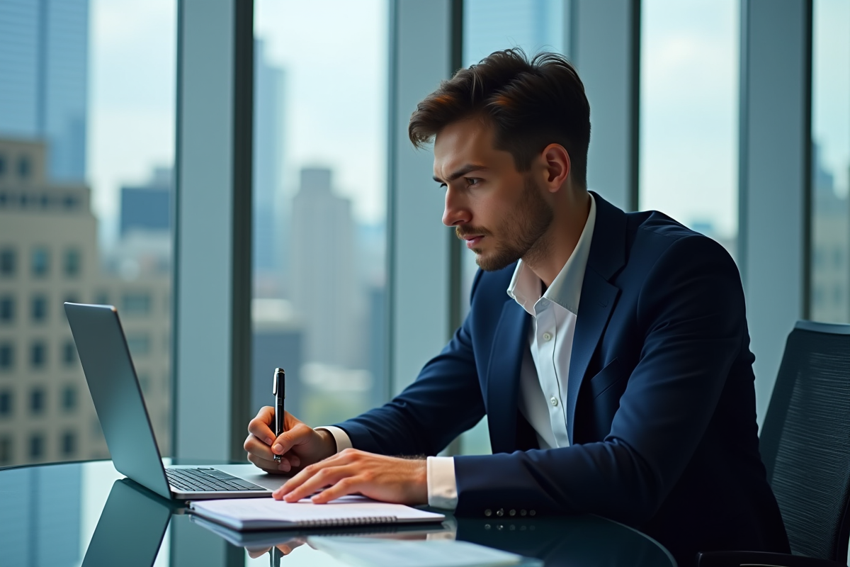 Jeune analyste financier étudiant des graphiques crypto