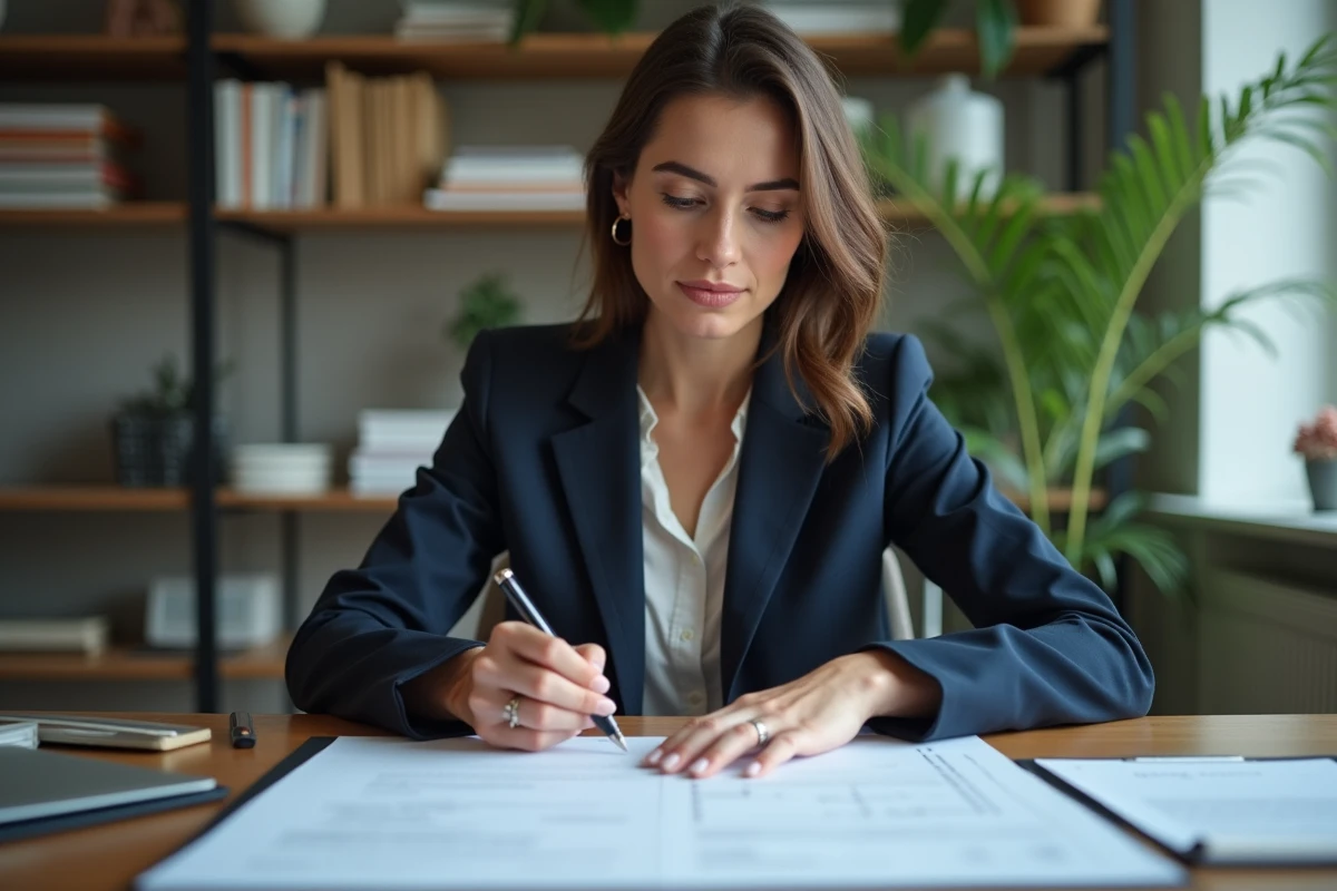 Femme d affaires en réunion de finances