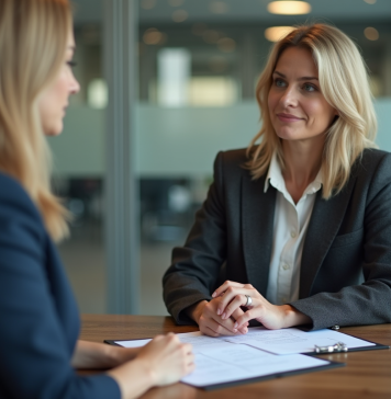Annuler des frais bancaires : options et conseils utiles Femme d affaires négociant des frais bancaires dans une banque