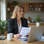 200.000 euros sur 25 ans en 2025 : quel montant de mensualité ? Femme souriante examinant des documents de prêt à la maison