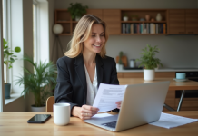 200.000 euros sur 25 ans en 2025 : quel montant de mensualité ? Femme souriante examinant des documents de prêt à la maison