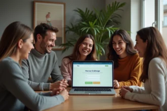 Groupe de personnes souriantes lors d'une réunion de collecte de fonds