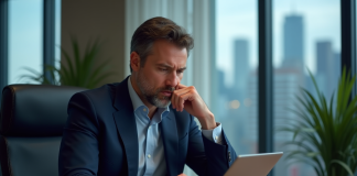 Prédiction hausse or 2025 : Quelles perspectives pour l’évolution du cours de l’or ? Homme d'affaires analysant des lingots d'or et graphiques