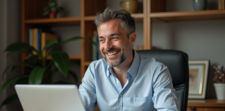 Optimiser son patrimoine grâce à l’investissement en LMNP ou LMP Homme d'âge moyen dans un bureau moderne examine des papiers immobiliers