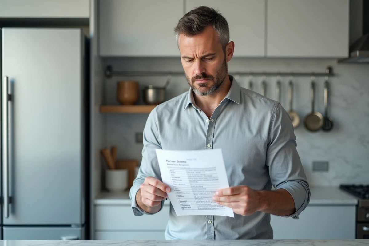 Homme tenant un PDF imprimé de la liste des enseignes acceptant les chèques UpCadhoc